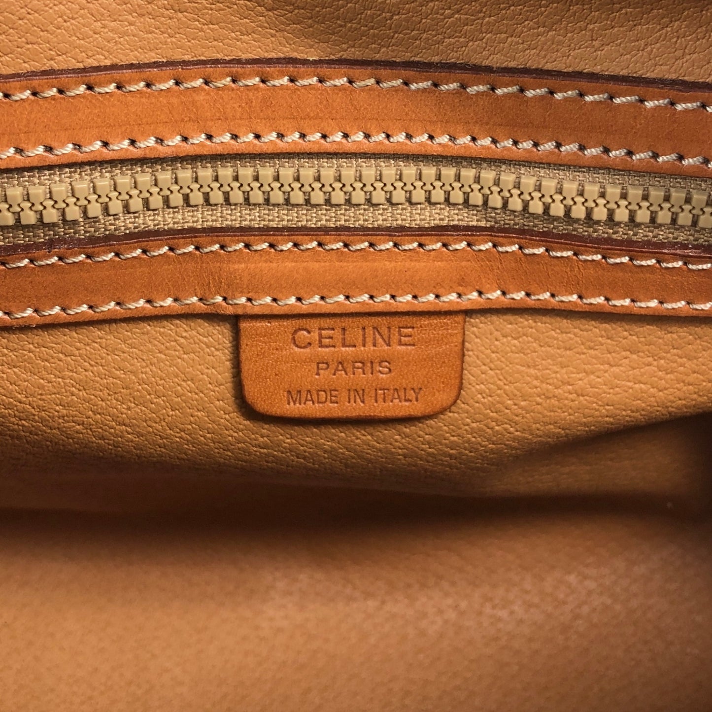 CELINE Macadam Blason Handbag Brown Vintage gbe4wr