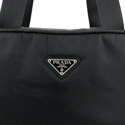 PRADA Tessuto Triangle Logo Padlock Handbag Black Vintage h25vhs