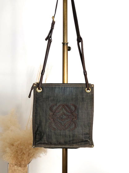 LOEWE Anagram Shoulder bag Indigo Vintage n8xae3
