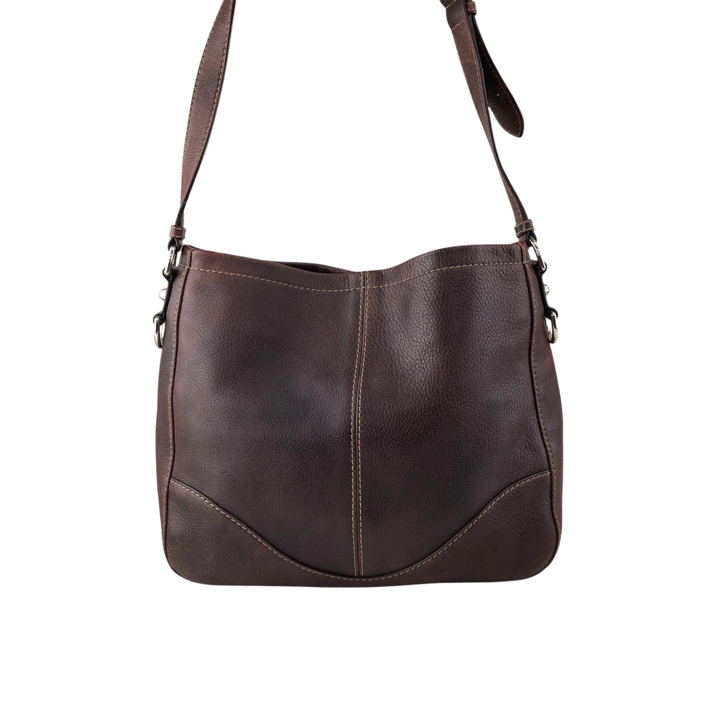 GUCCI Logo Embossed Shoulder bag Brown Vintage 8svbt5