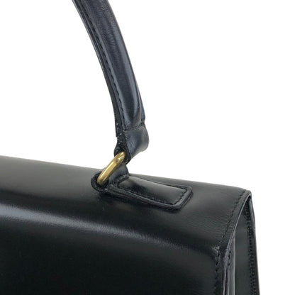 CELINE Gancini Toggle Clasp Handbag Black Vintage gpjwxc