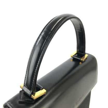 Yves Saint Laurent Logo Nylon Leather Top Handle Handbag Black Vintage w3hmrm
