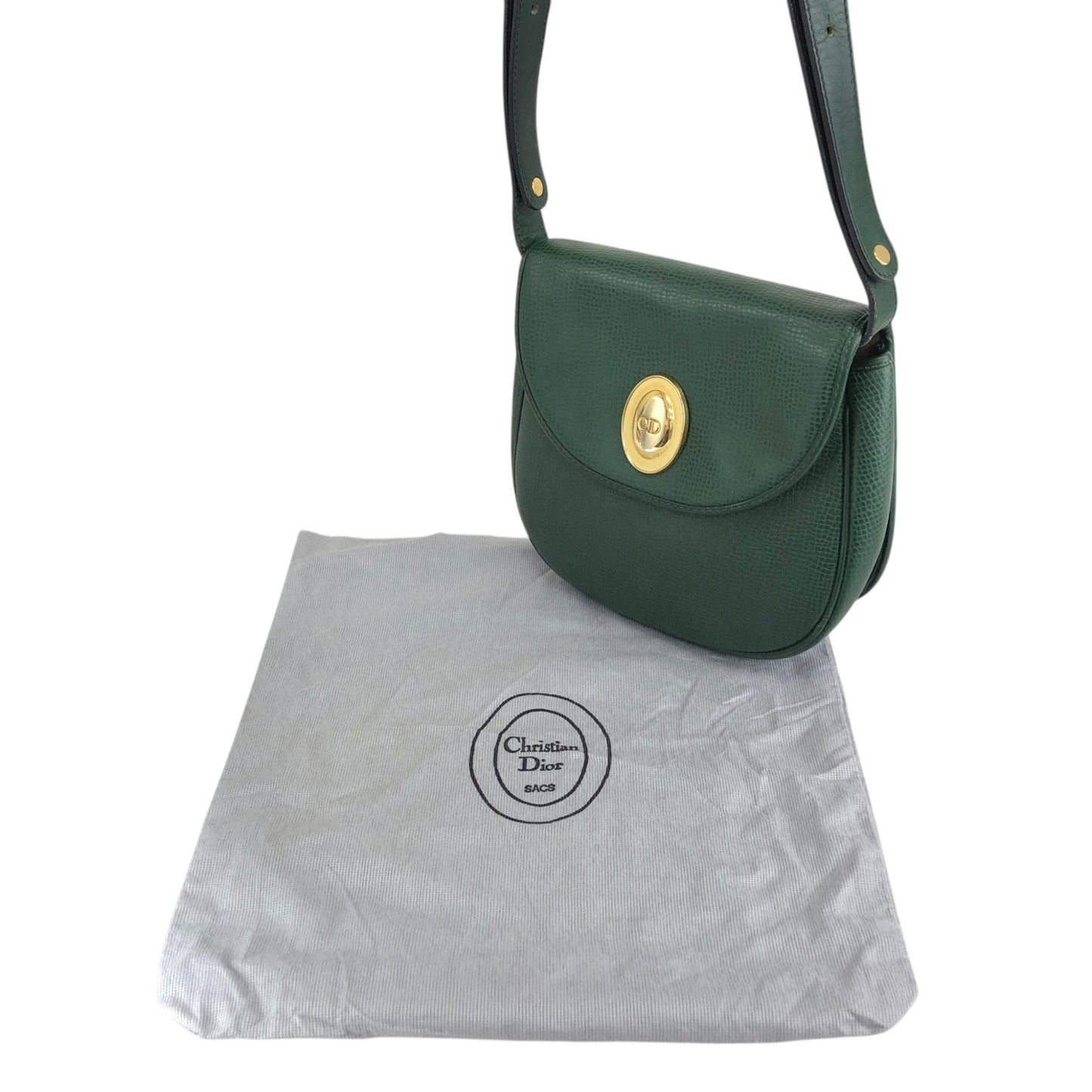 Christian Dior CD Logo Shoulder bag Green Vintage gi6xyr