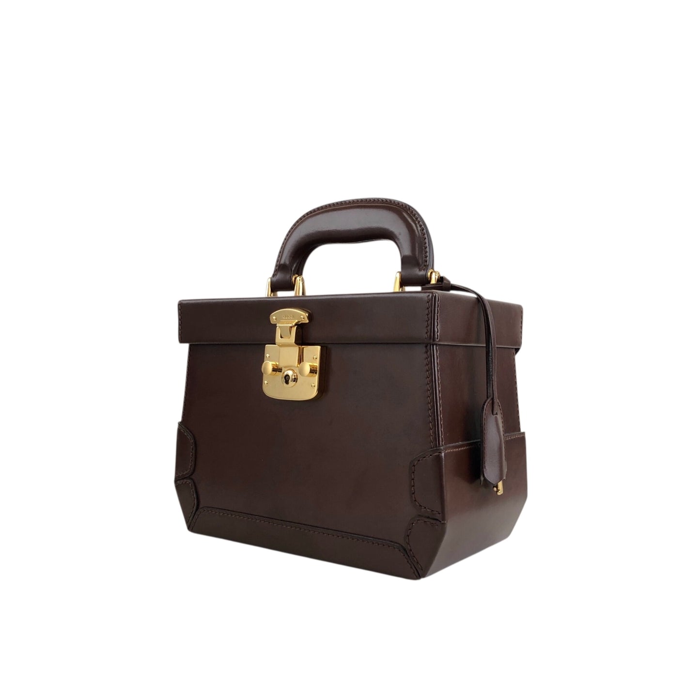 GUCCI Handbag Vanity bag Brown Vintage kj32bu
