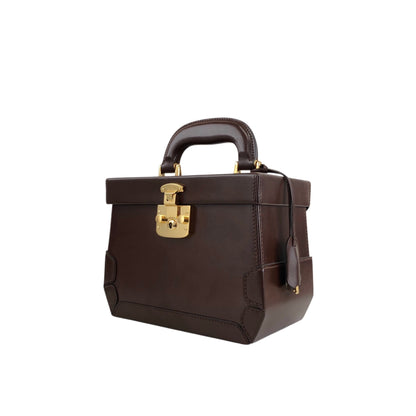 GUCCI Handbag Vanity bag Brown Vintage kj32bu