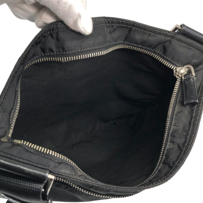 PRADA Tessuto Triangle Logo Shoulder bag Black Vintage mdycd2