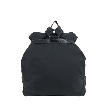 PRADA Triangle Logo Double Pocket Backpack Black Vintage 2rhri2