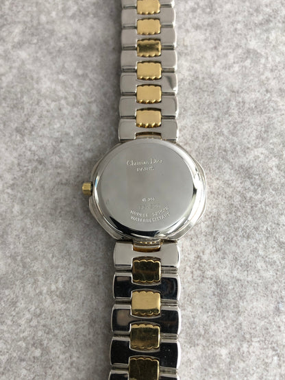 Christian Dior Octagon Watch Silver×Gold D48-203 Vintage timxzz