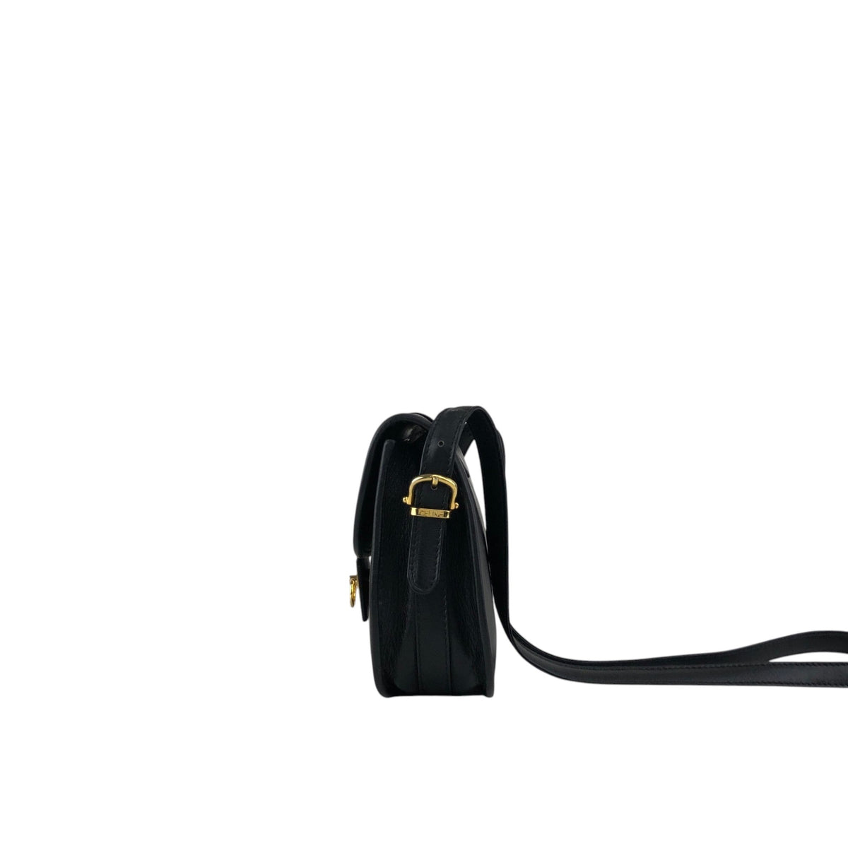 CELINE Gancini Shoulder bag Black Vintage dcwmsj