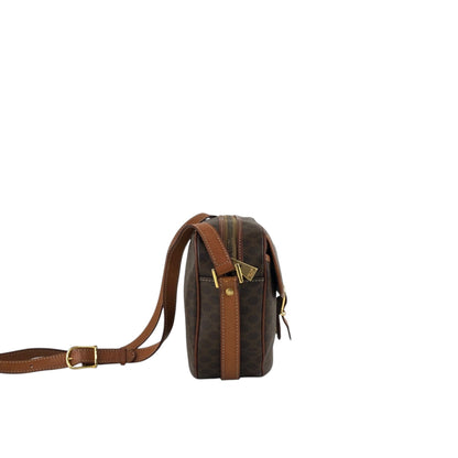 CELINE Macadam Blason Front Buckle Shoulder bag Brown Vintage n75n6t