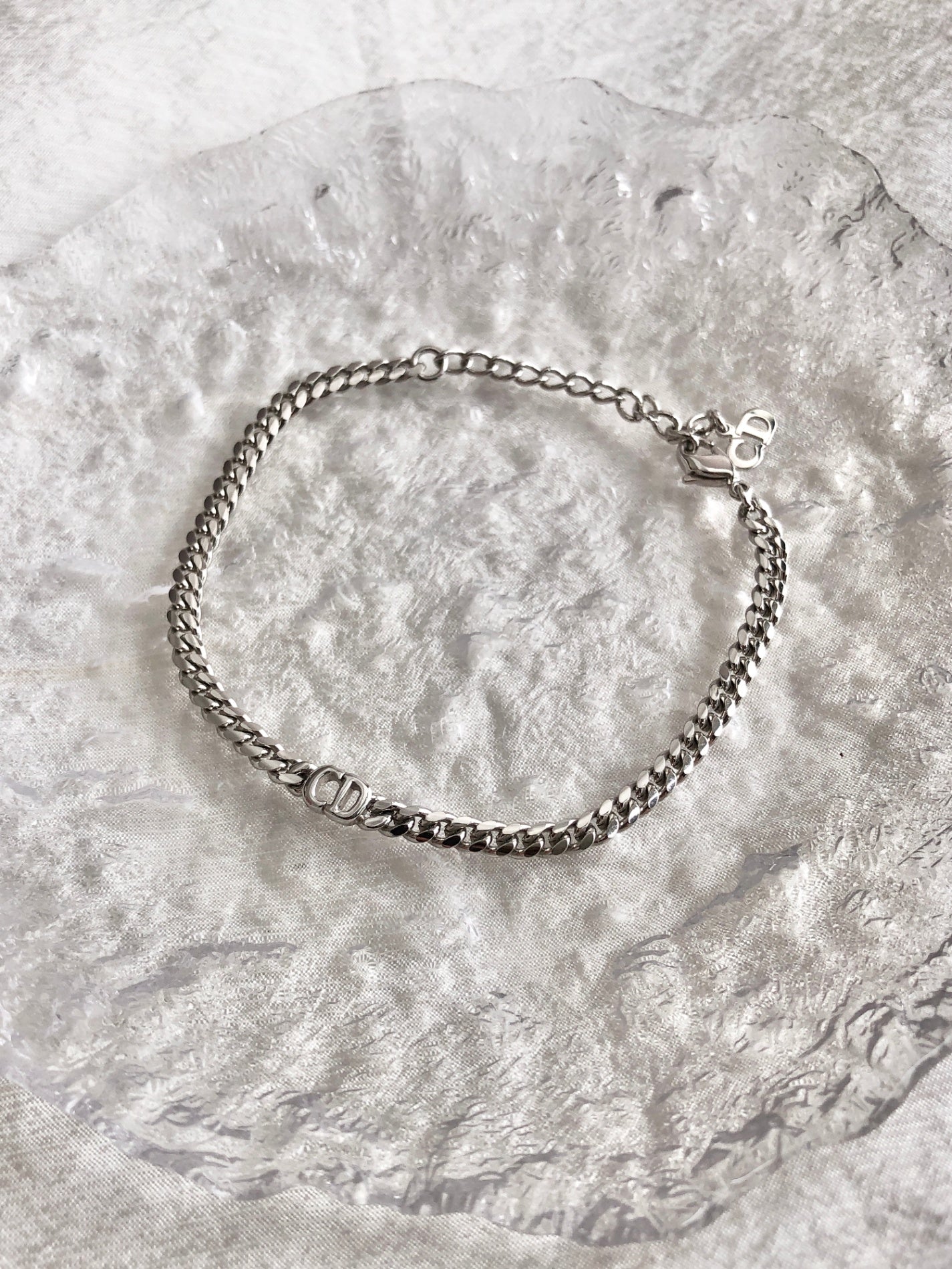 Christian Dior CD Logo Bracelet Silver Vintage isyvk5