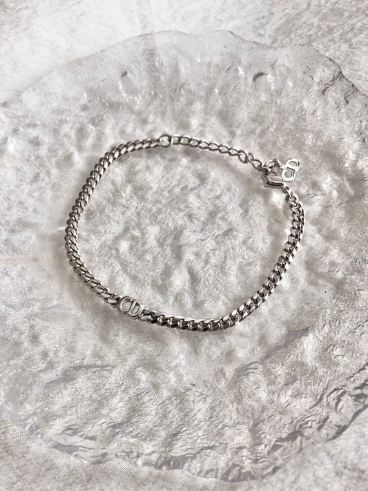 Christian Dior CD Logo Bracelet Silver Vintage isyvk5