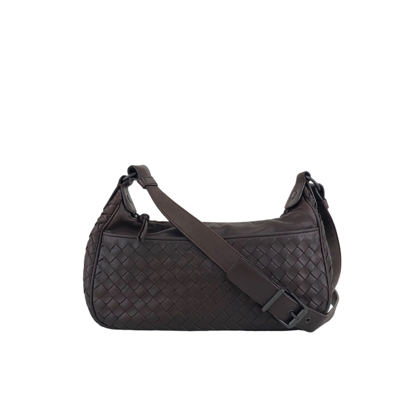 Bottega Veneta Intrecciato Crossbody Shoulder bag Brown Vintage erixfu