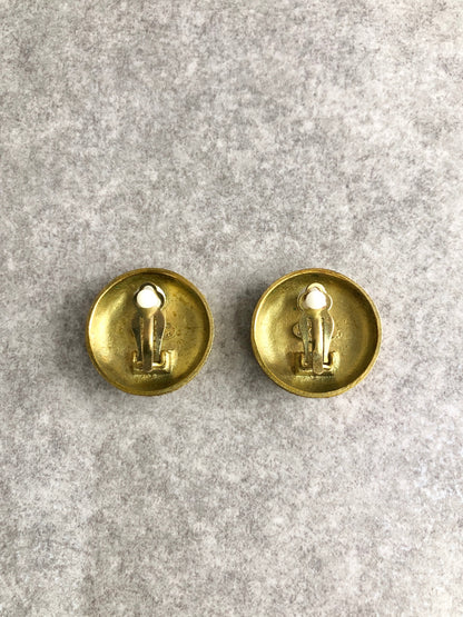 CHANEL Coco Mark Earrings Gold Vintage uuxf7n