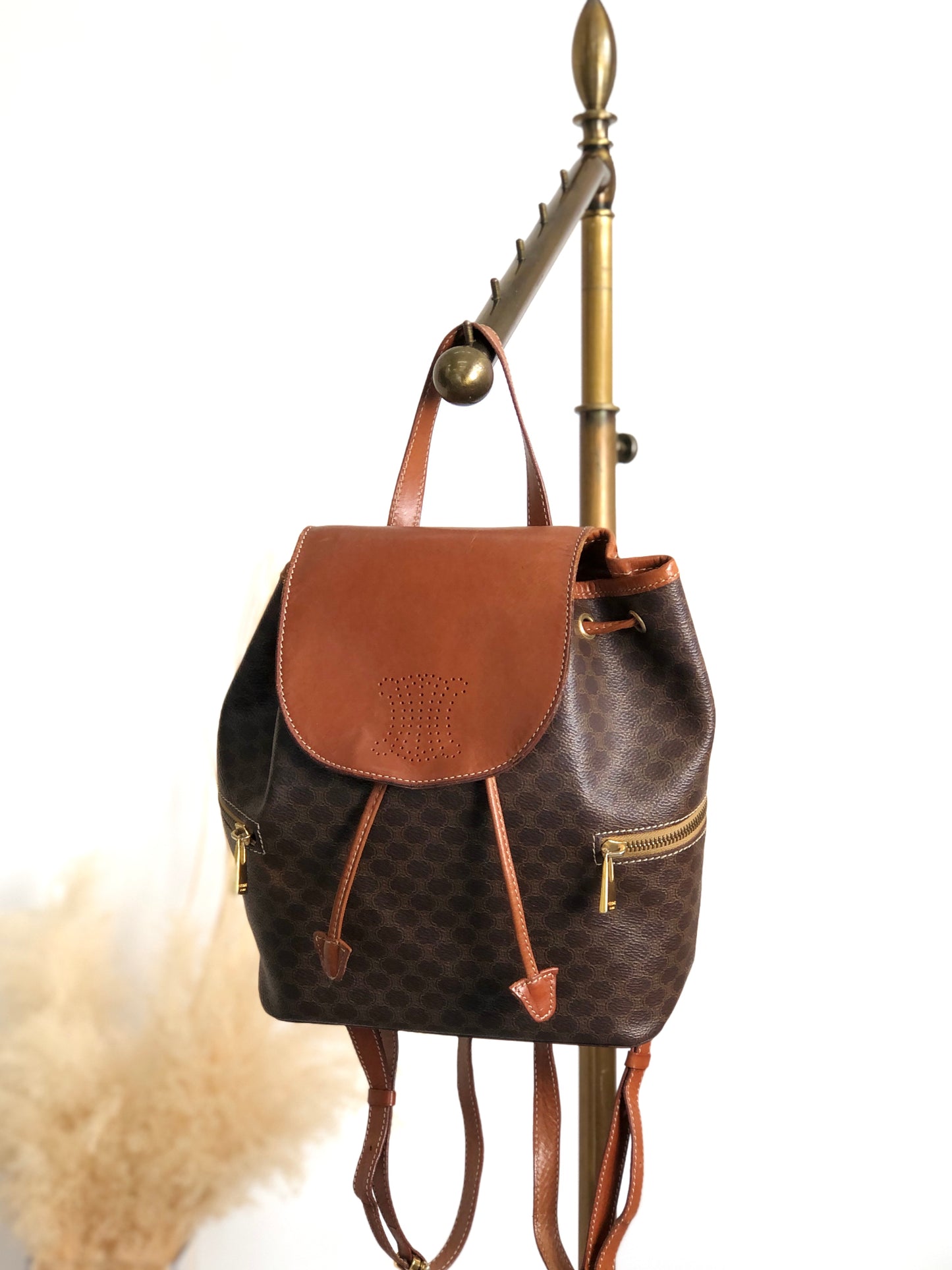 CELINE Macadam Triomphe Backpack Brown Vintage sd2tgi