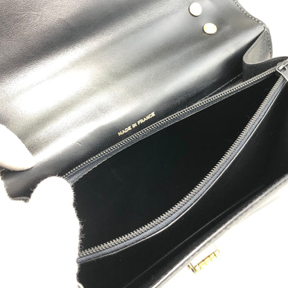 CELINE Horse Bit Top Handle Handbag Black Vintage 68wnsk