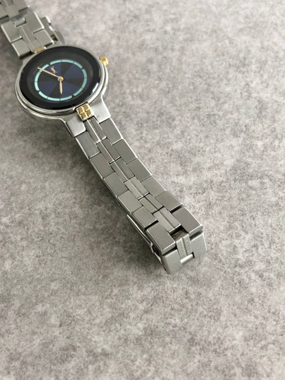 Yves Saint Laurent YSL Logo Watch Silver×Blue Vintage 3x8viy