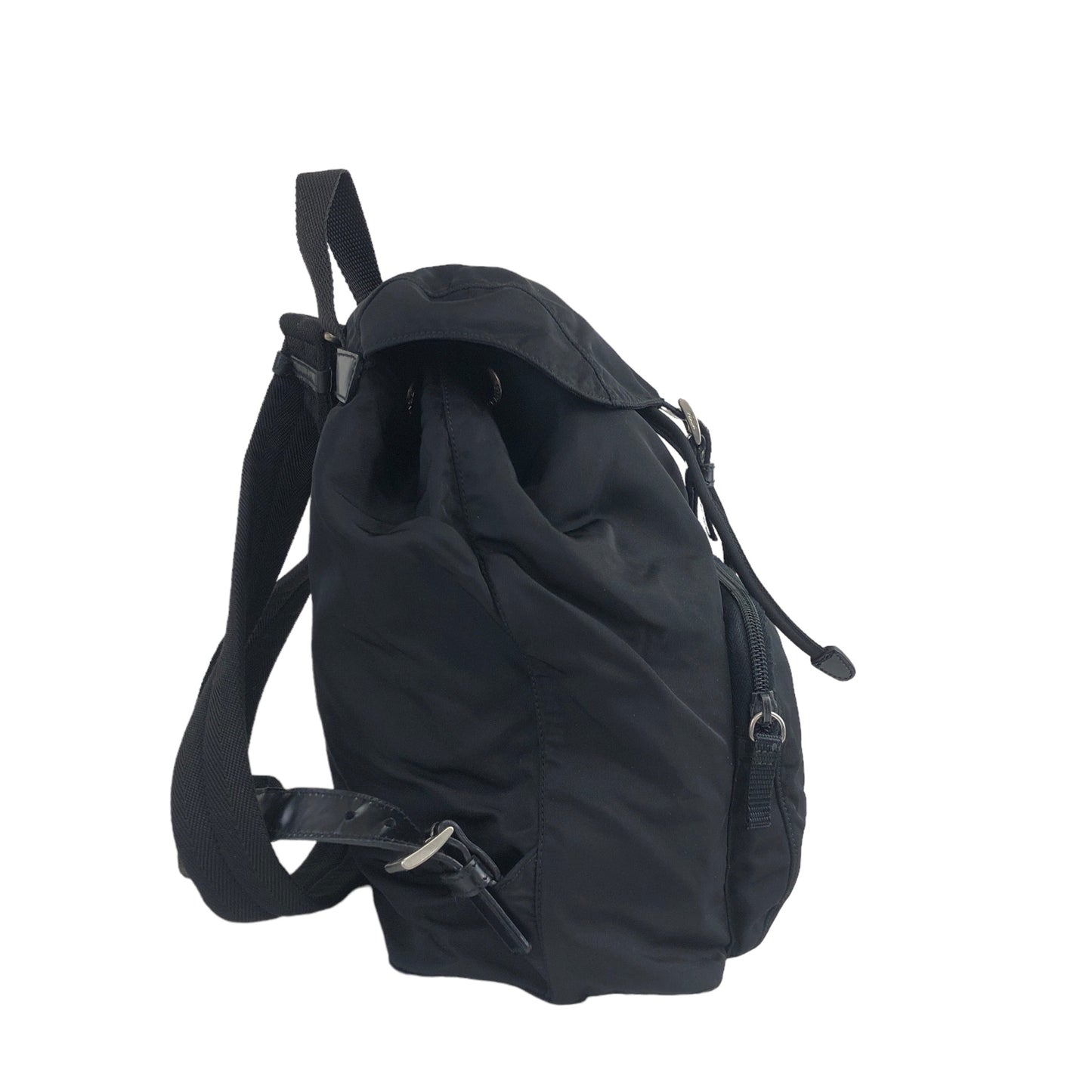 PRADA Triangle Logo Nylon Backpack Black Vintage xfibpp