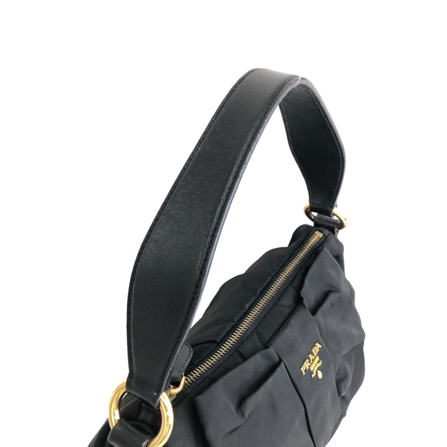 PRADA Logo Shoulder bag Black Vintage zhab8w