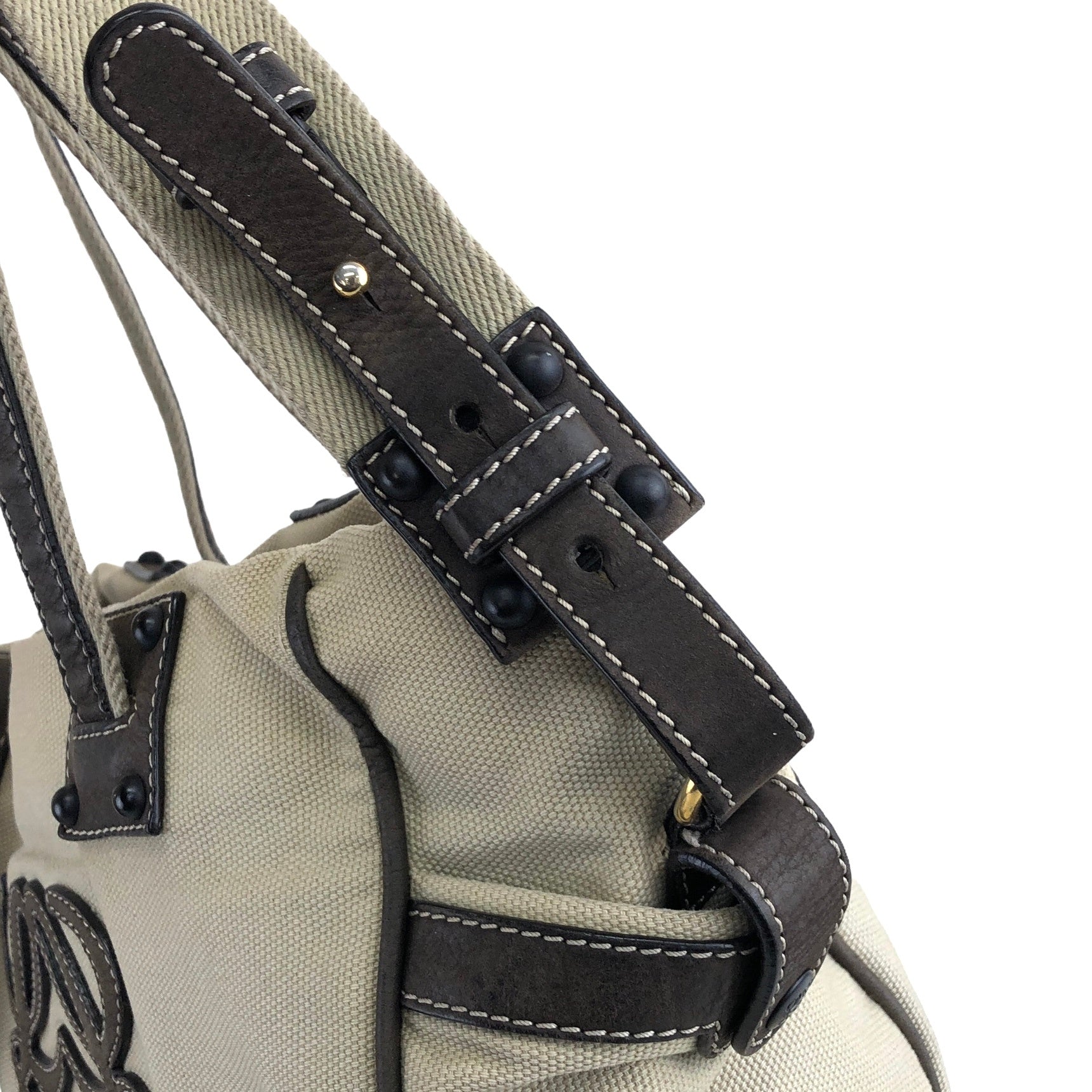 LOEWE Anagram Canvas Leather Two-way Handbag Shoulder bag