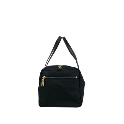 PRADA Logo Small Boston bag Handbag Black Vintage 754ve8