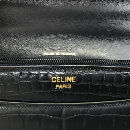 CELINE Horse Bit Handbag Black Vintage 4mkifm