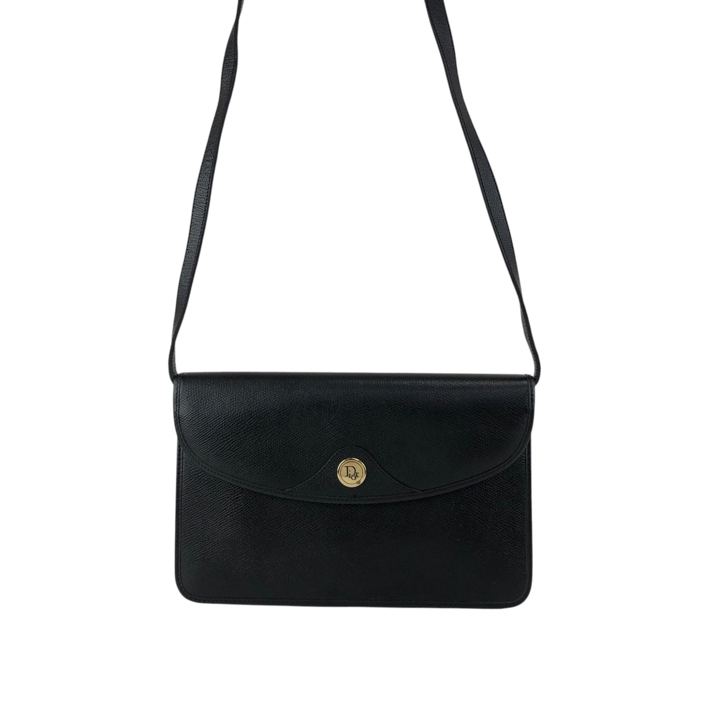 Christian Dior Logo Shoulder bag Black Vintage sghab4
