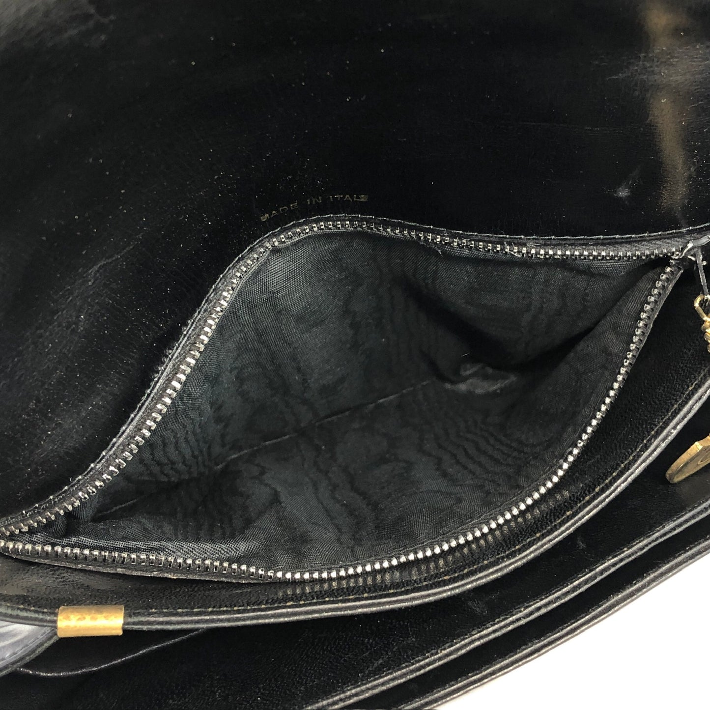 CELINE Horse Bit Leather Crossbody Shoulder bag Black Vintage p25eua