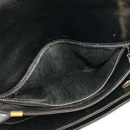 CELINE 馬銜扣皮革斜背包 黑色復古 p25eua 