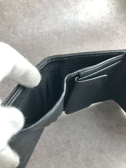 Christian Dior CD Logo Trifold Wallet Black Vintage 3wudpt