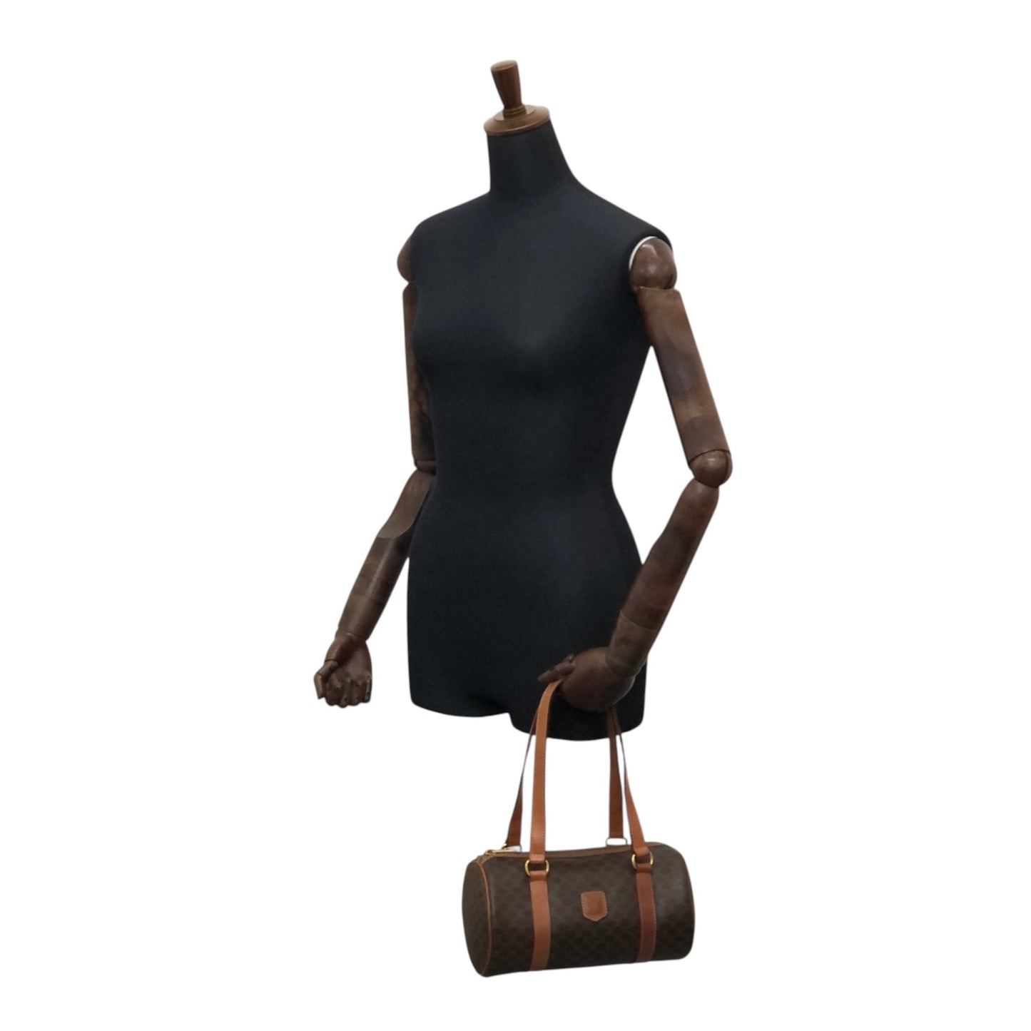 CELINE Macadam Blason Handbag Brown Vintage gbe4wr