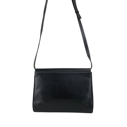 CELINE Circle Logo Shoulder bag Black Vintage 3sg788