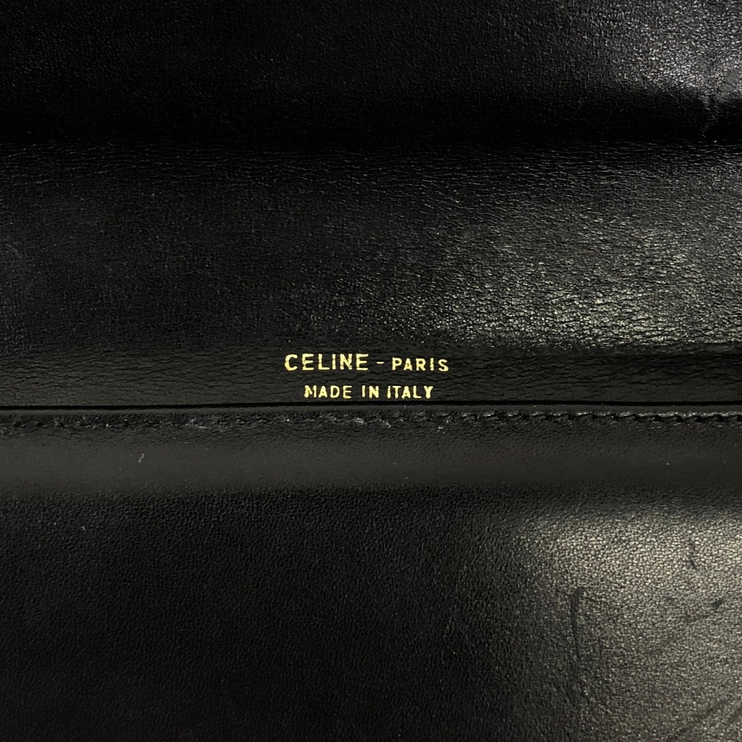 CELINE Triomphe Chain Shoulder bag Black Vintage fhwkwk