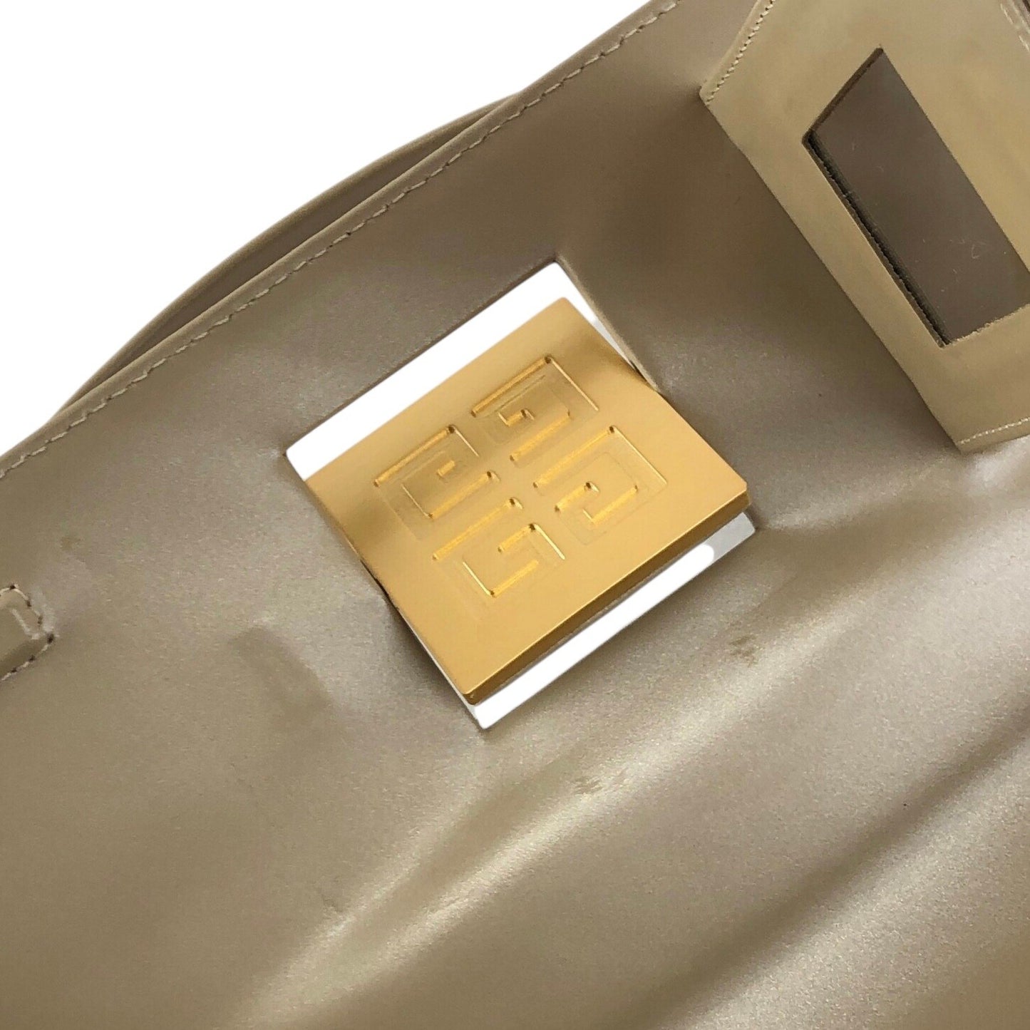 GIVENCHY Logo Handbag Beige Vintage f832t4