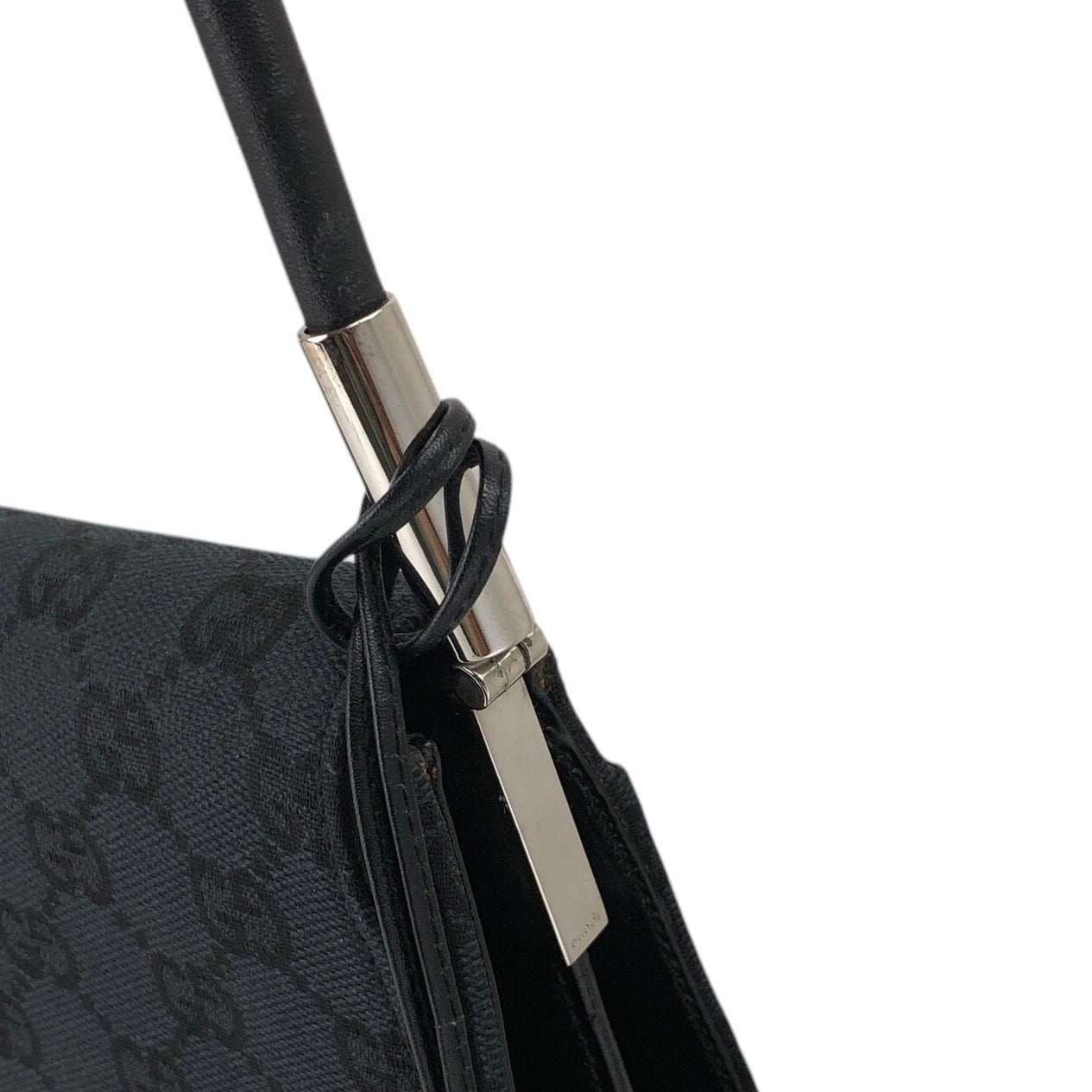 GUCCI Interlocking GG Canvas Shoulder bag Black Vintage 2tc23f
