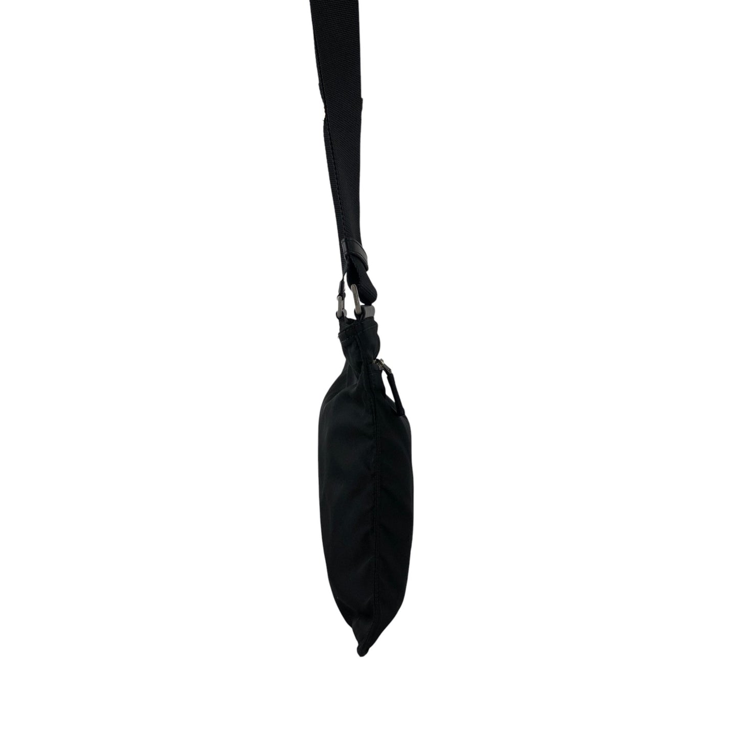 PRADA Tessuto Triangle Logo Shoulder bag Black Vintage mdycd2