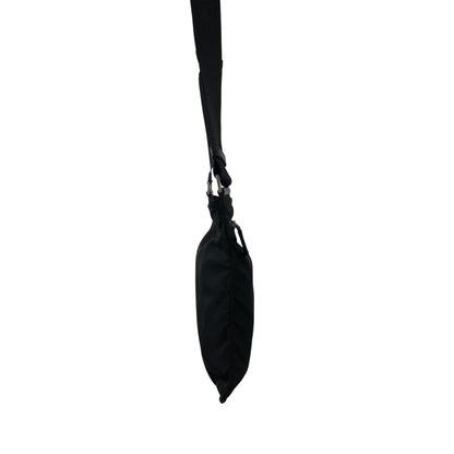 PRADA Tessuto Triangle Logo Shoulder bag Black Vintage mdycd2