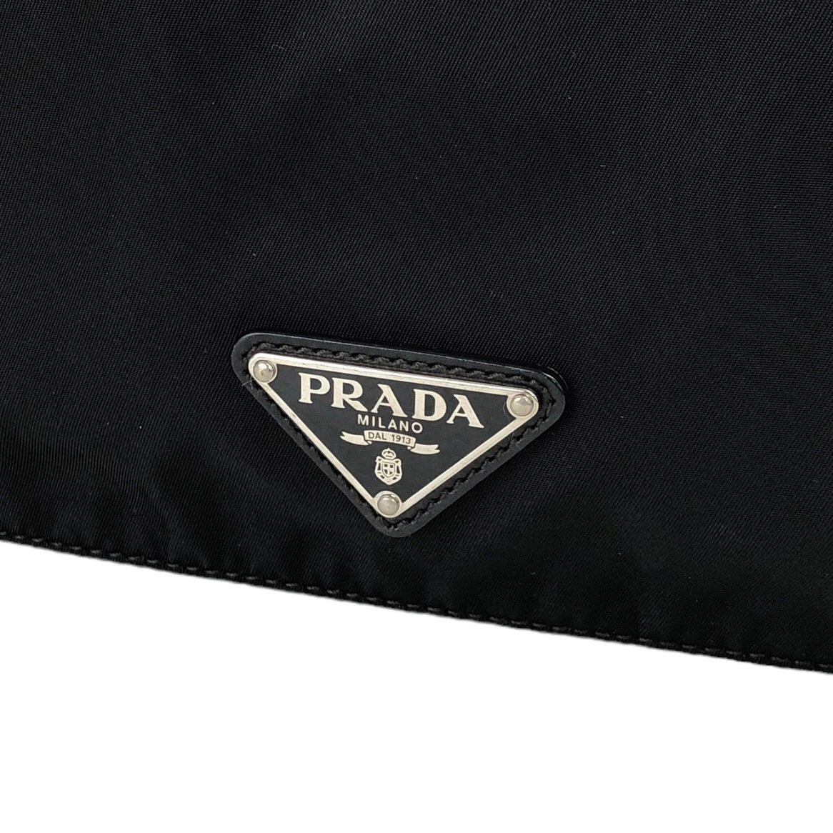 PRADA Triangle Logo Flap Nylon Shoulder bag Black Vintage etstud