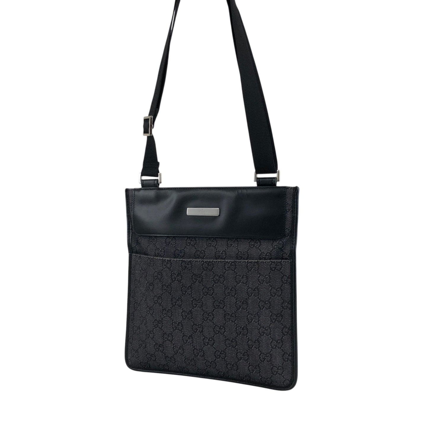 GUCCI GG Canvas Shoulder bag Black Vintage uzkpxi