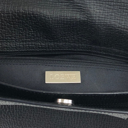 LOEWE Logo Embossed Front Pocket Handbag Black Vintage kmkg4n