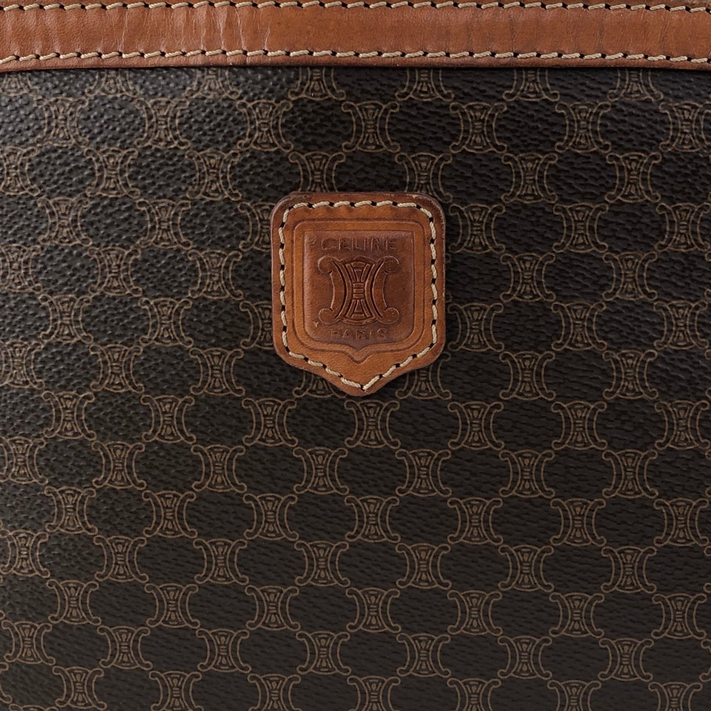 CELINE Macadam Blason Shoulder bag Brown Vintage bp2ksi