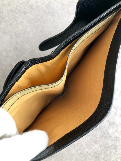 GUCCI Horse Bit Trifold Wallet Black Vintage xhjptb