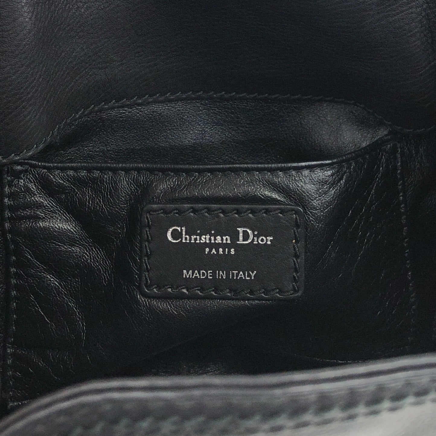 Christian Dior Cannage Round Shoulder bag Black Vintage kb2urx