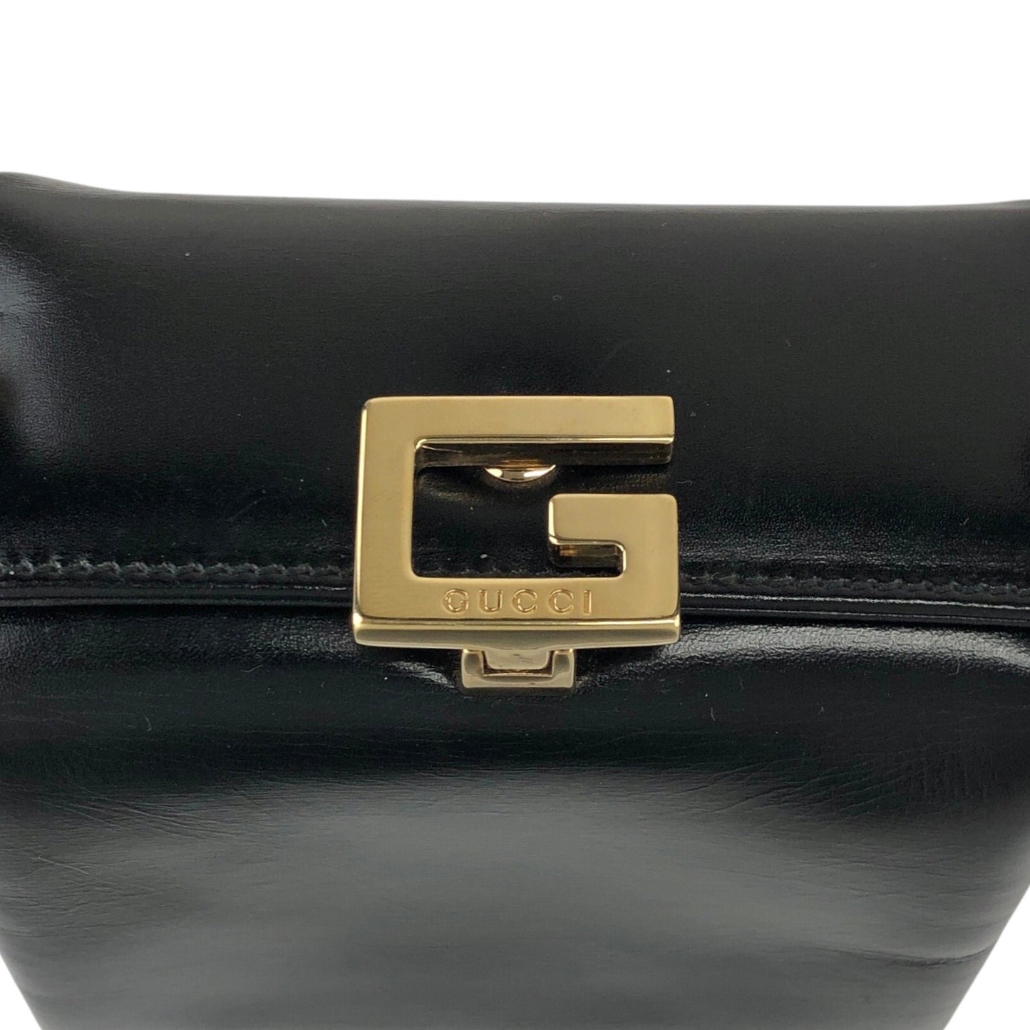 GUCCI Logo Small Handbag Black Vintage xwdrnw