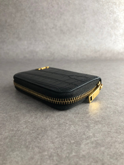 Yves Saint Laurent YSL Logo Coin Purse Black Vintage 3ra84p