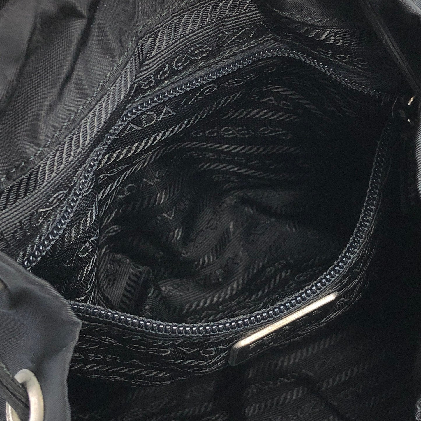 PRADA Triangle Logo Front Buckle Nylon Backpack Black Vintage f87c8s