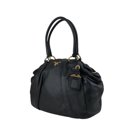 PRADA Logo Two-way Handbag Shoulder bag Black Vintage b3cs48