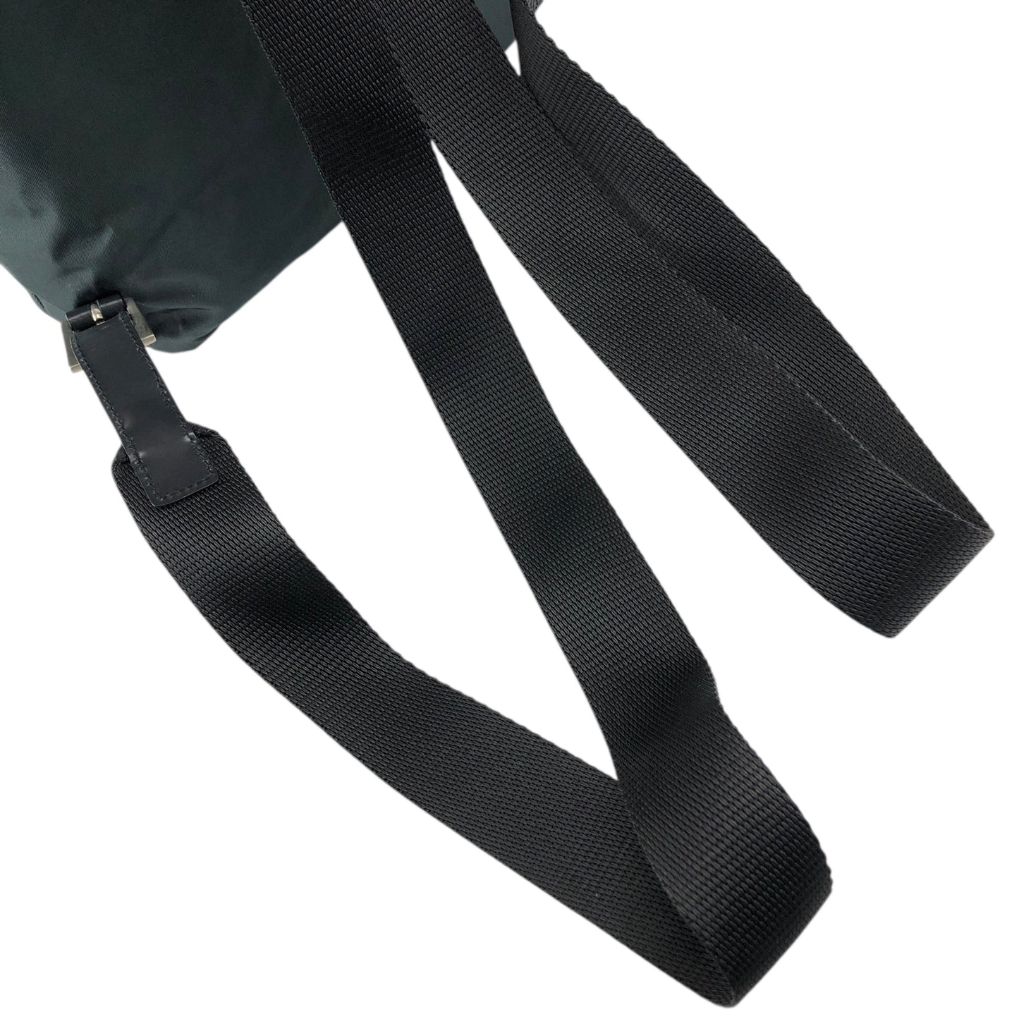 PRADA Tessuto Triangle Logo Double Pocket Backpack Green Vintage 43hn3u