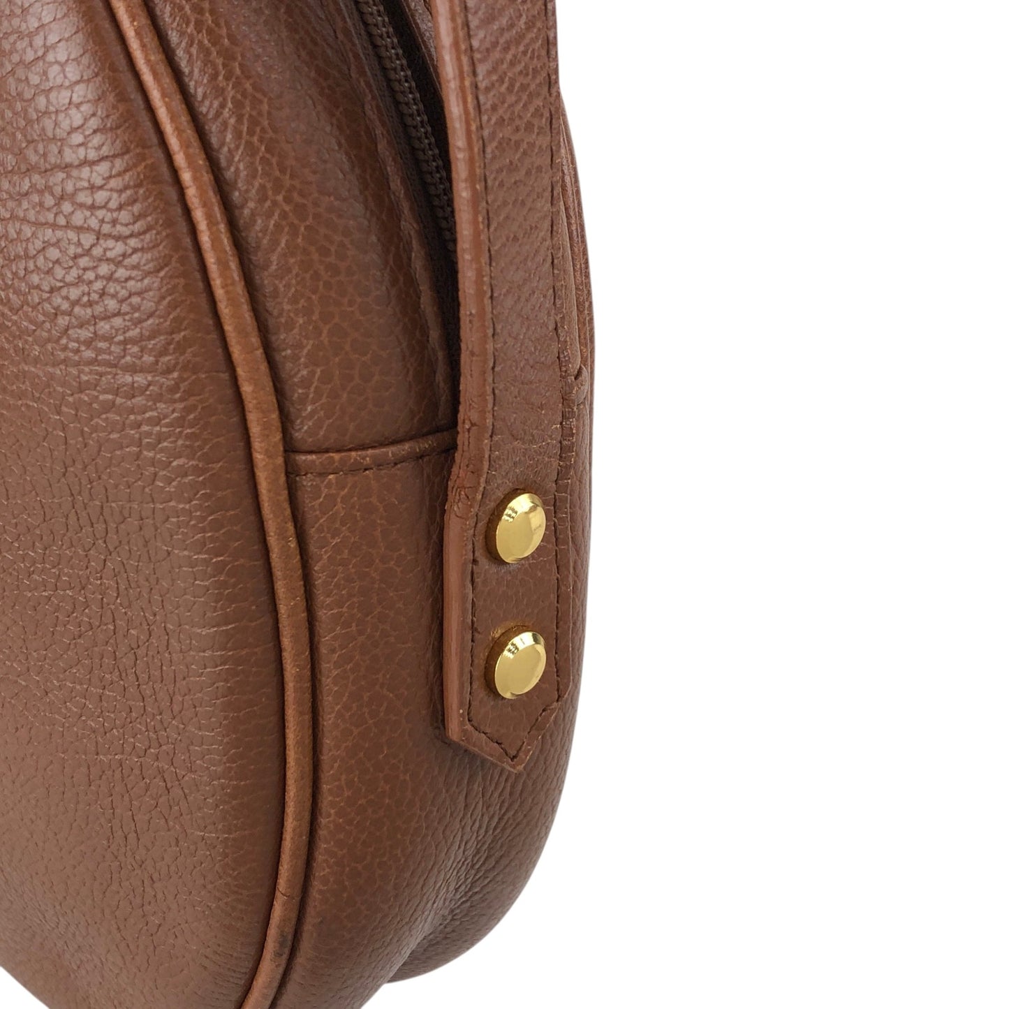 Yves Saint Laurent YSL Logo Circle Shoulder bag Brown Vintage nkx8ax