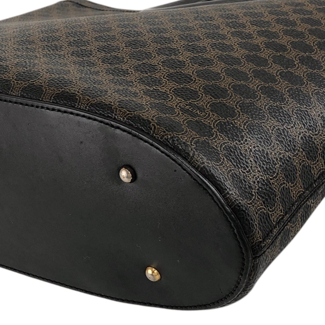 CELINE Macadam Round Handle Handbag Black Vintage dx7xai